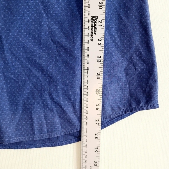 Marc Anthony Men's Shirt XL Slim Fit Button Up Short Sleeve Blue Cotton Casual - Picture 7 of 11
